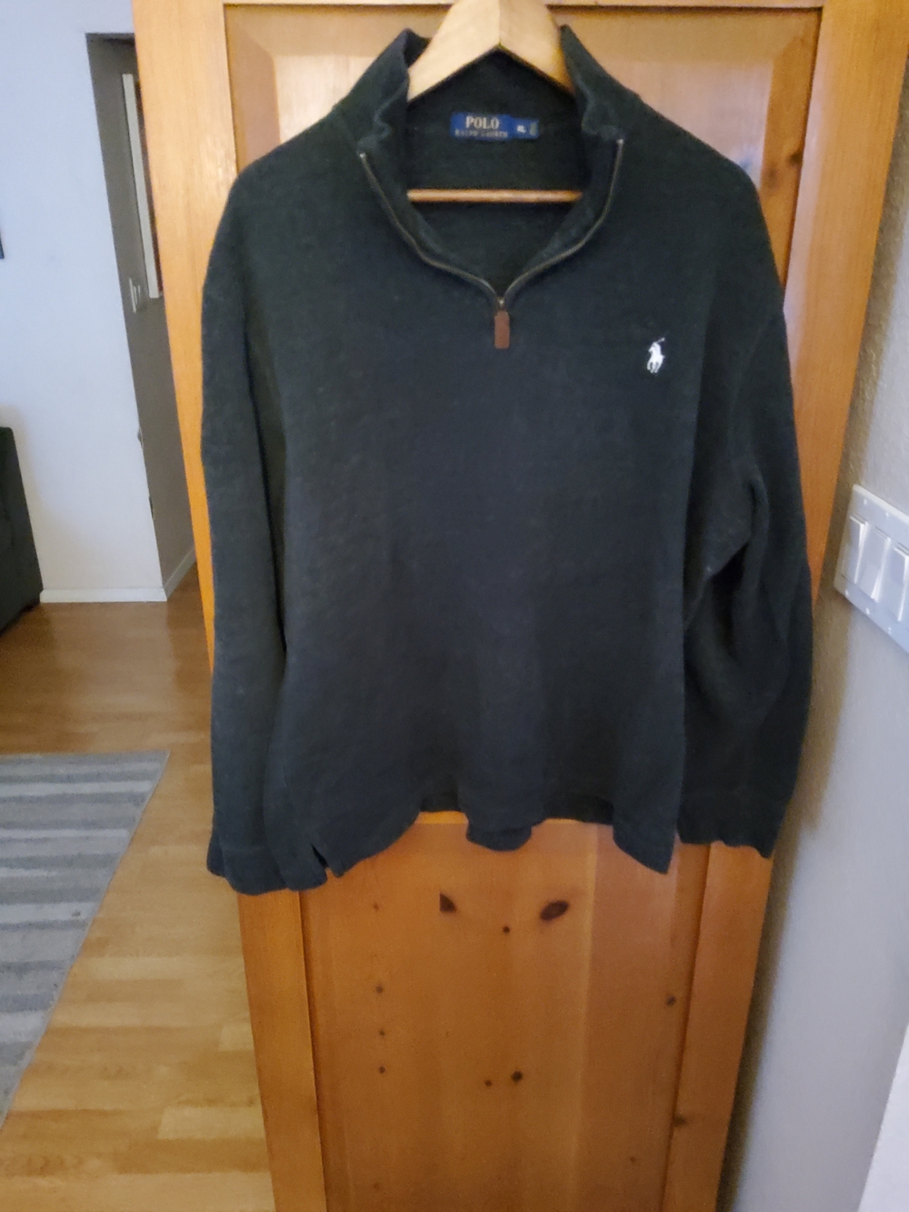 Ralph Lauren Men's Charcoal Grey Quarter Zip Sweater XL EUC